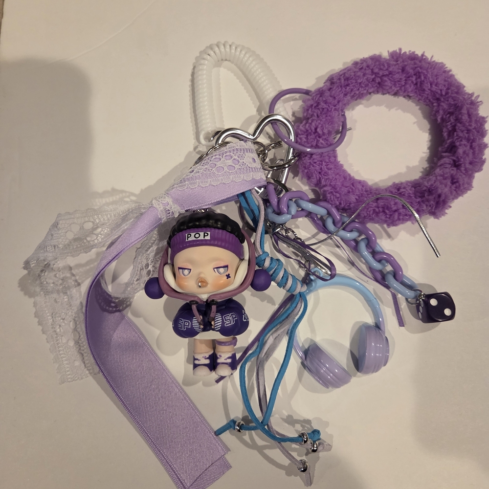 Purple and Blue Kids Toy Keychain